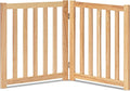 LZRS 2-Panel Wooden Free Standing Foldable Dog Gate Indoor – Solid Hardwood 24" by LZRSPET