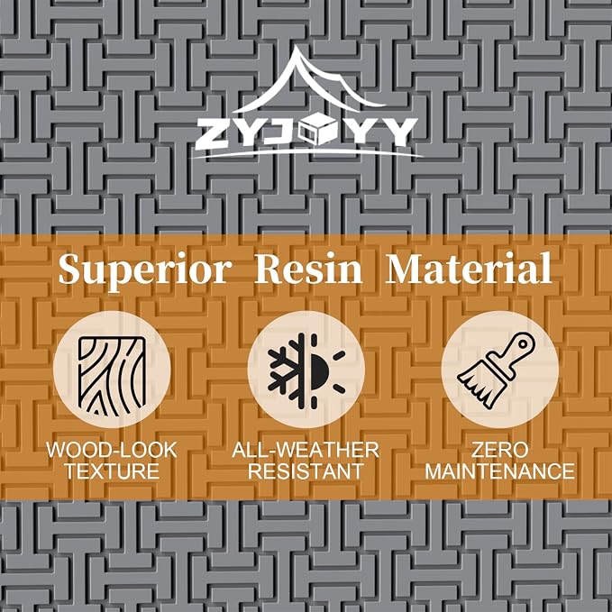 ZYJOYY Outdoor Storage Box, 90 Gallon Deck Box, Waterproof Resin Storage Box - Image 6