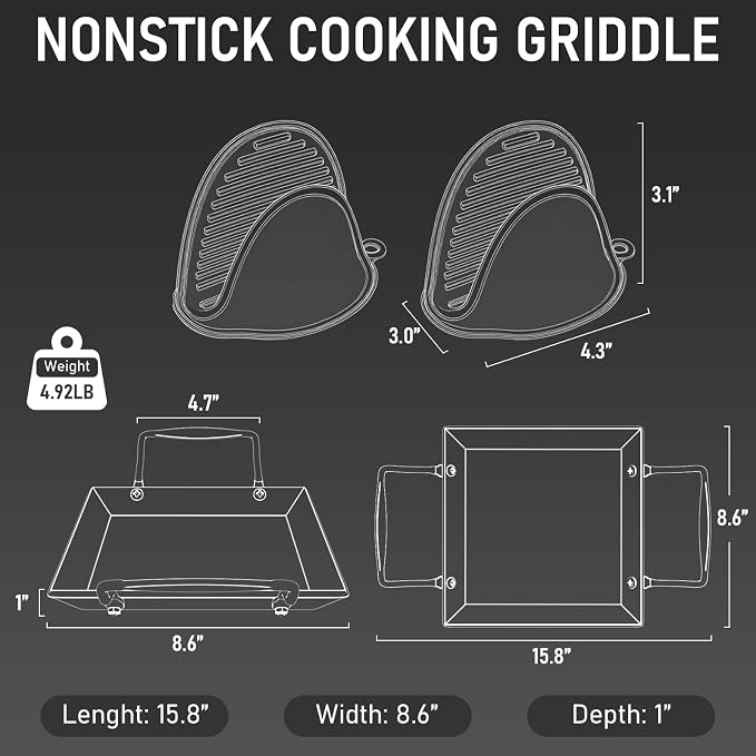 Utheer Upgraded Nonstick Cast Iron Griddle - Image 2