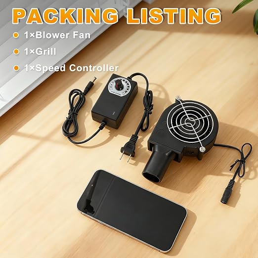 KUNRISE BBQ 97mm × 33mm Blower Fan, High Airflow 110V 120V Variable Speed - Image 2