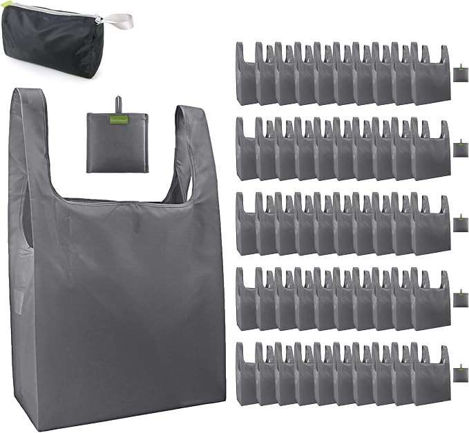 BeeGreen Grey Reusable Grocery Bags Wholesale Gray Reusable Kitchen Bags Bulk by BeeGreen