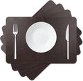 Cowhide Pattern Faux Leather Placemats Set of 4, Heat Resistant Non-Slip by EDanle