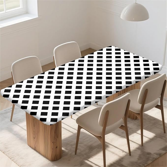 Rectangle Table Cloth Cover Waterproof Elastic Fitted Polyester Fitted - Image 6
