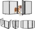 Metal Freestanding Dog Gate, Foldable Extra Wide 79", Portable Dog Fence by AIKSIWAI
