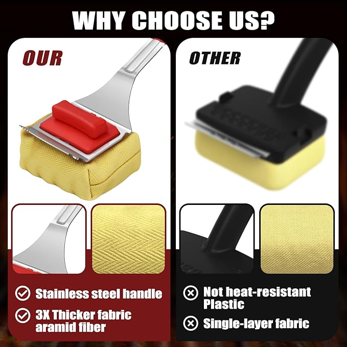 Grill Brush Bristle Free with 2 Cleaning Brush Heads, Cleaning with Steam - Image 5
