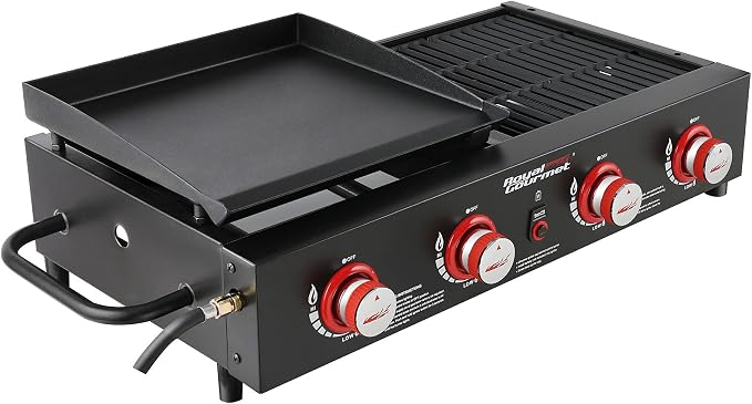 Royal Gourmet GD4002T 4-Burner Tailgater Grill and Griddle Combo, Portable Flat by RoyalGourmetCorp