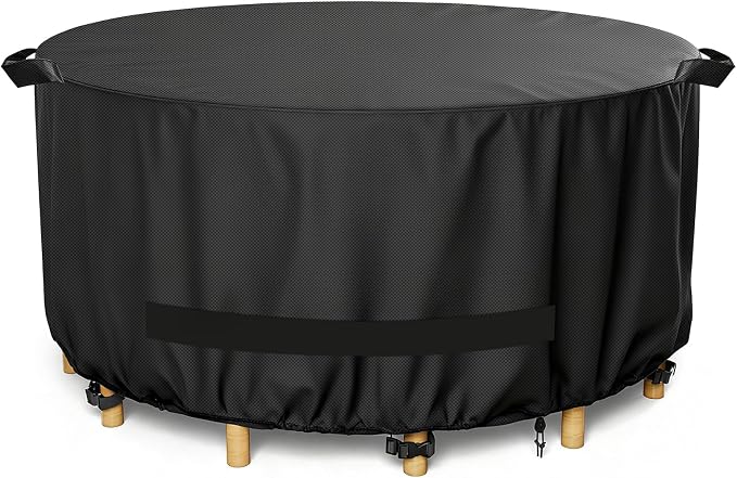 LBTING Round Patio Furniture Cover, Outdoor Table Chair Set Covers 48Dia x 28H by LBTING