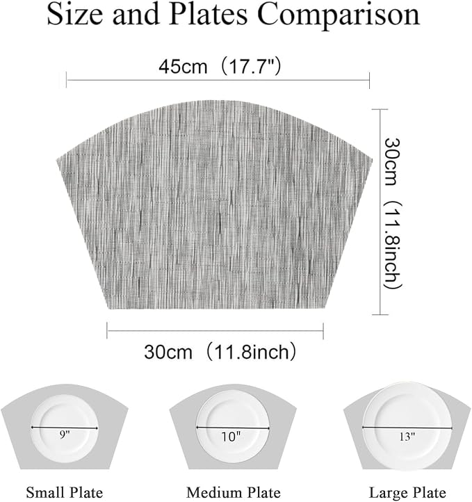 SHACOS Small Round Table Placemats Set of 4 Wedge Placemats Heat Resistant - Image 5