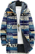 Men's Hooded Sweater Coat Knit Fleece Lined Long Cardigan Jacket by Unknown