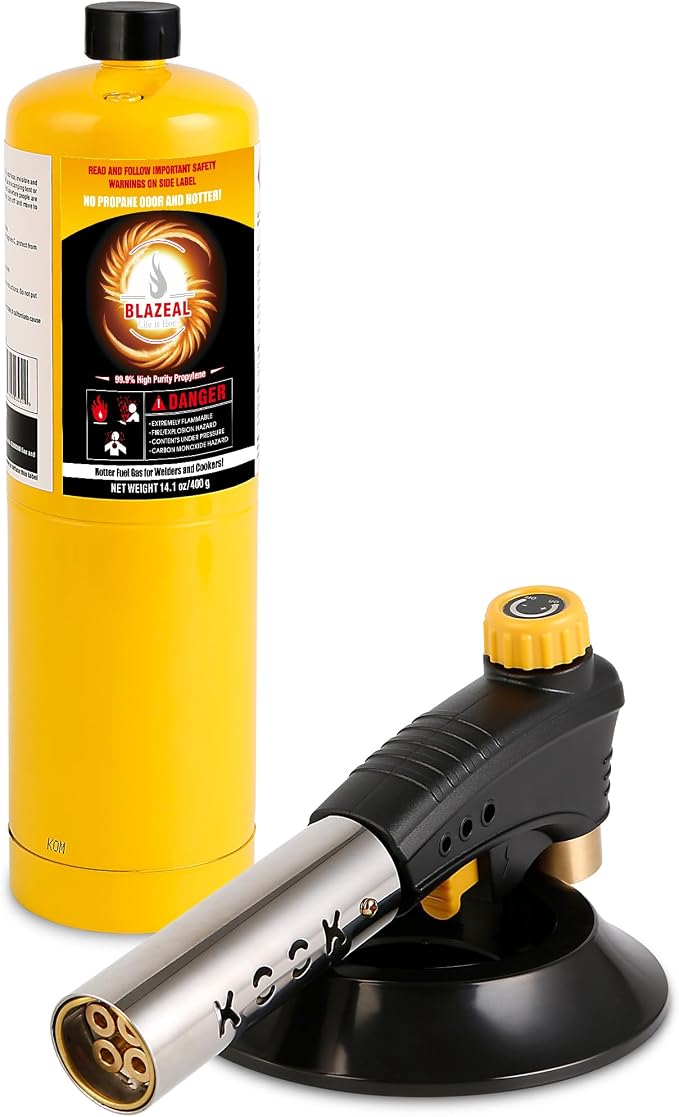 BLAZEAL Propane Torch Kit with 1x MAPP Gas, 4-Flame Blow Torch Head with by Unknown