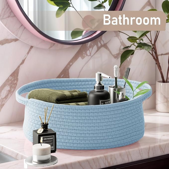 Woven Basket, Small Rope Storage Bin - Image 8