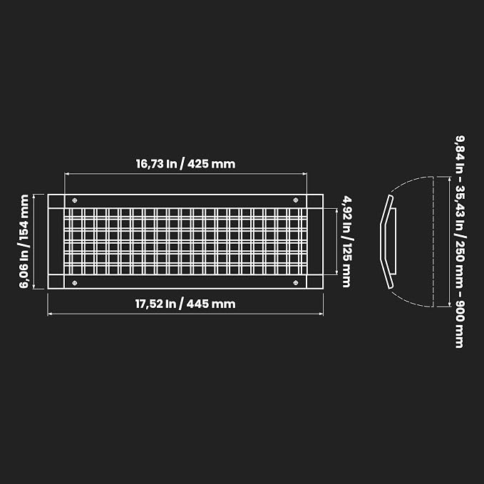 Repa Market 17" x 5" Inch Air Exhaust Grille - Image 2