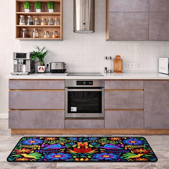 Floral Mexican Birds Kitchen Rugs Indoor Outdoor Non Slip Kitchen Floor Mats - Image 5