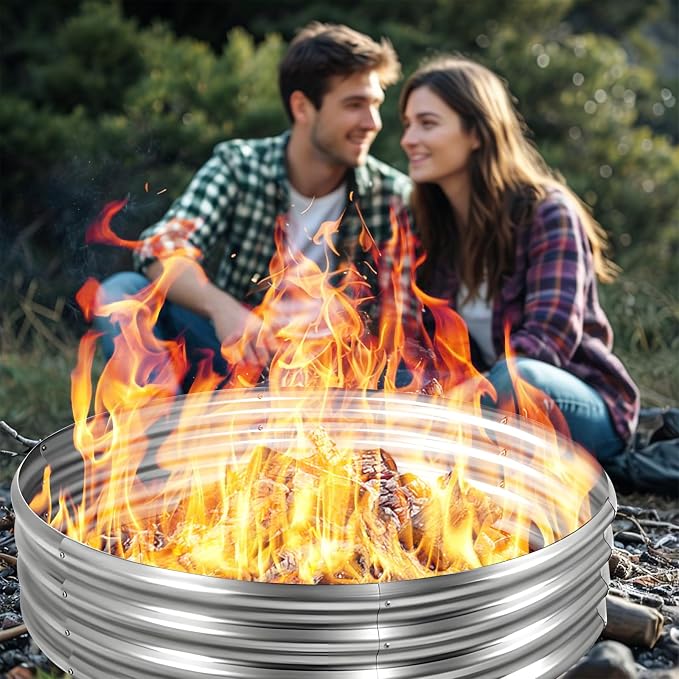 HGD 60 Inch Large Galvanized Steel Metal Fire Pit Ring - 5FT Heavy Duty Fire - Image 7