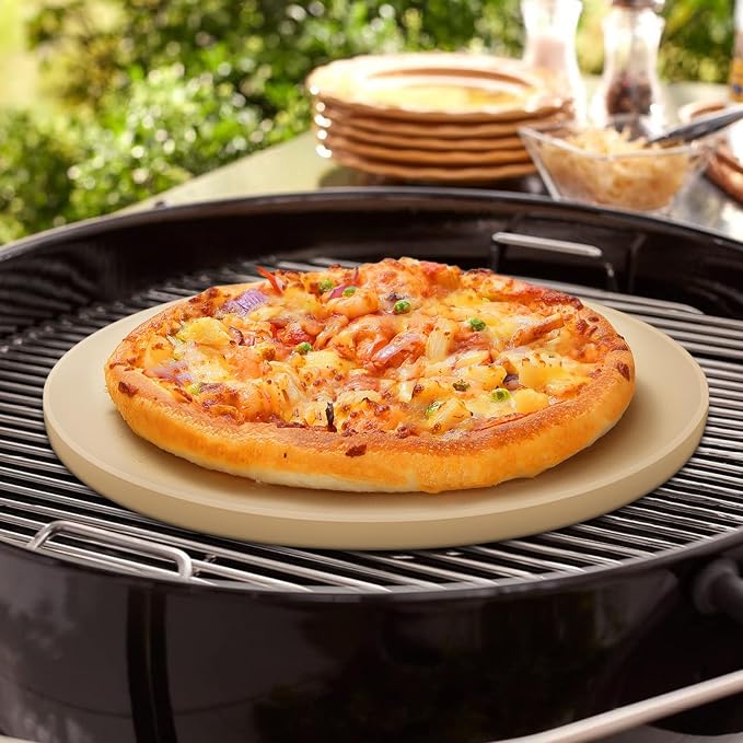 Unicook Pizza Stone for Grill Oven, 15 Inch Round Baking Stone, Heavy Duty - Image 9