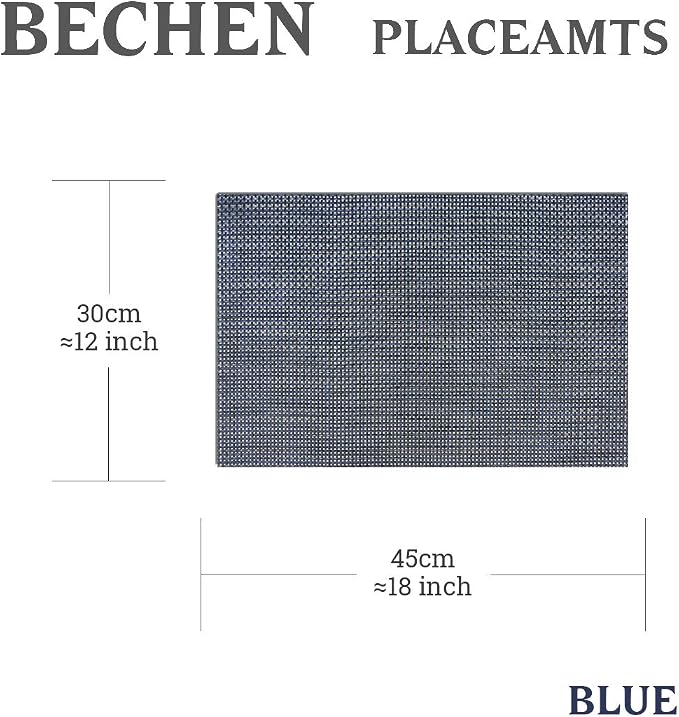 Thicken Placemats Set of 6 Vinyl Heat-Resistant Table Mats Washable Plastic - Image 3
