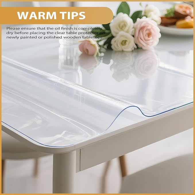 Clear Table Protector 40 x 80 Inch, 1.4mm Thick Waterproof PVC Plastic Table - Image 5