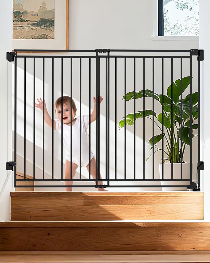 34-53" No Bottom Bar Baby Gates Dog Gate by Pravoluxmax