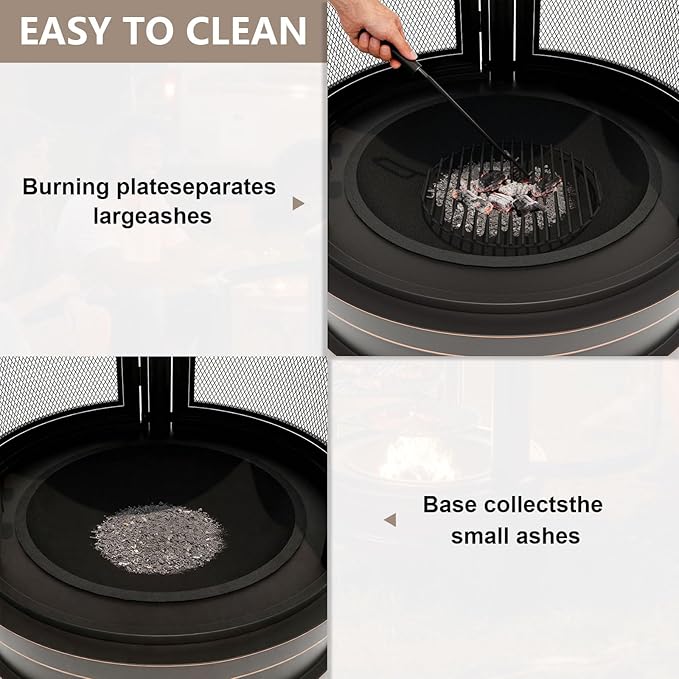 ALAULM Metal Chiminea Fire Pit - Image 5