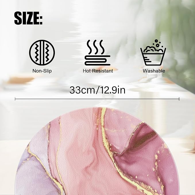 Faux Leather Heat Resistant Placemats Set of 4 - Image 2
