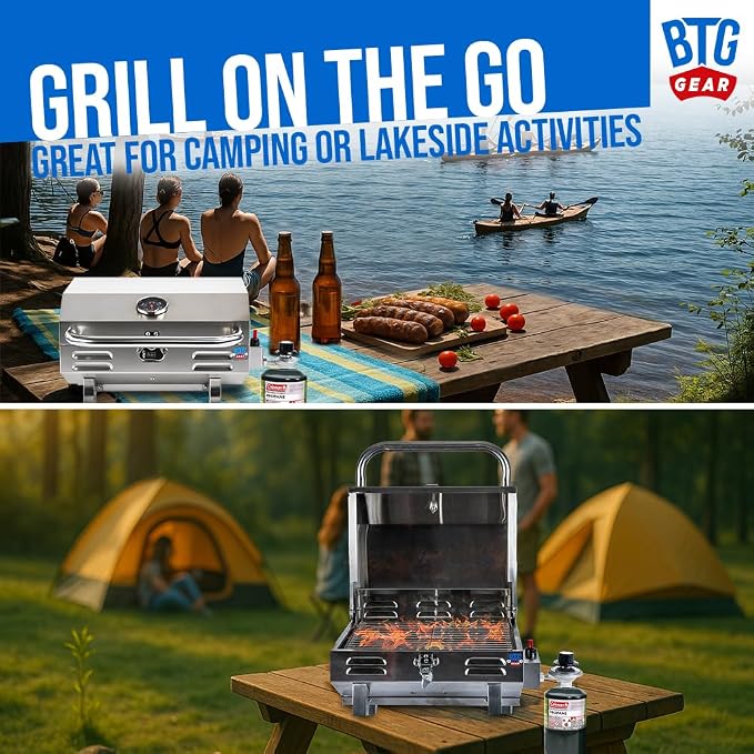 Tailwaves Marine Grill w/Rod Holder Mount | Stainless Steel | Propane BBQ - Image 6