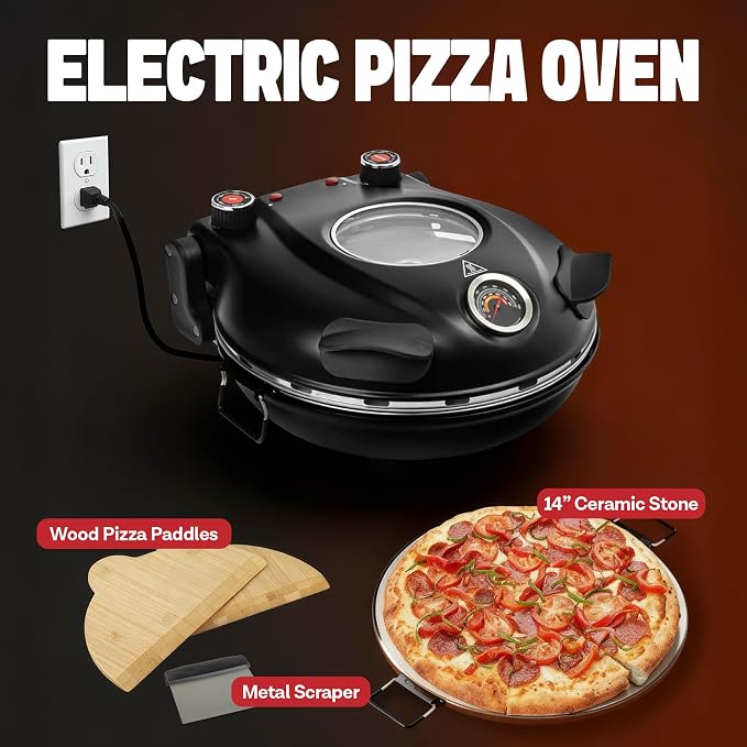 PIEZANO XL 14 Inch Extra Large Crispy Crust Pizza Oven – Family Sized Electric - Image 6