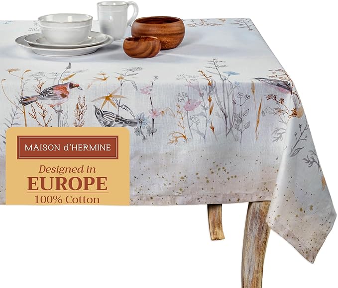 Maison d' Hermine Table Cloth Square Table 100% Cotton 60 x 60 Inches by MaisondHermine