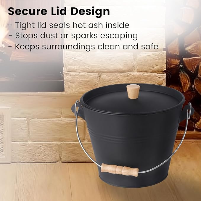 GameXcel Ash Bucket with Lid and Shovel Hand Broom - Image 5