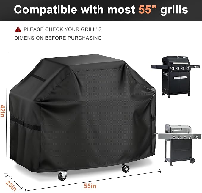 LBTING Grill Cover, 55-inch Heavy Duty 300D Oxford Waterproof Windproof UV - Image 2