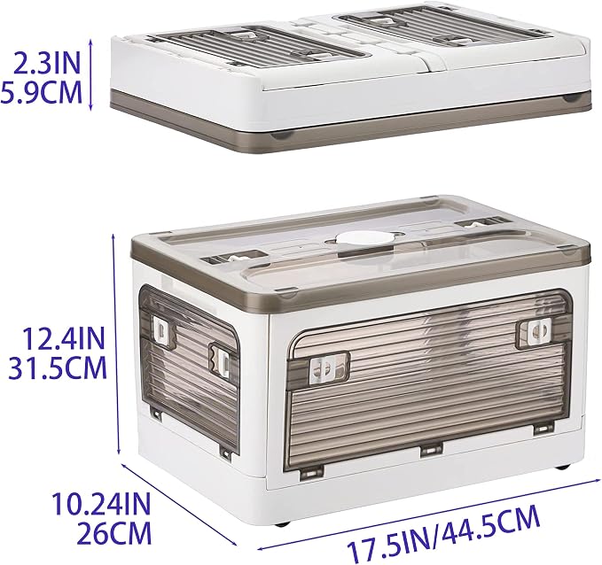 Collapsible Storage Bins with Lids, Closet Organizers, Dorm Room Essentials - Image 2