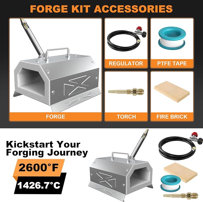 Nelyrho Blacksmith Forge Starter Kit, Made of Stainless Steel, - Image 7