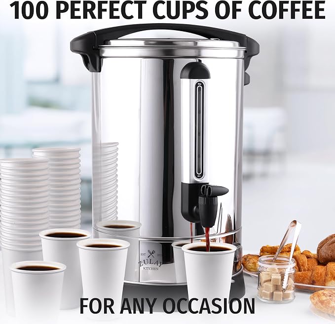 Zulay Commercial Grade 100 Cup Coffee Maker Hot Water Urn - Image 6