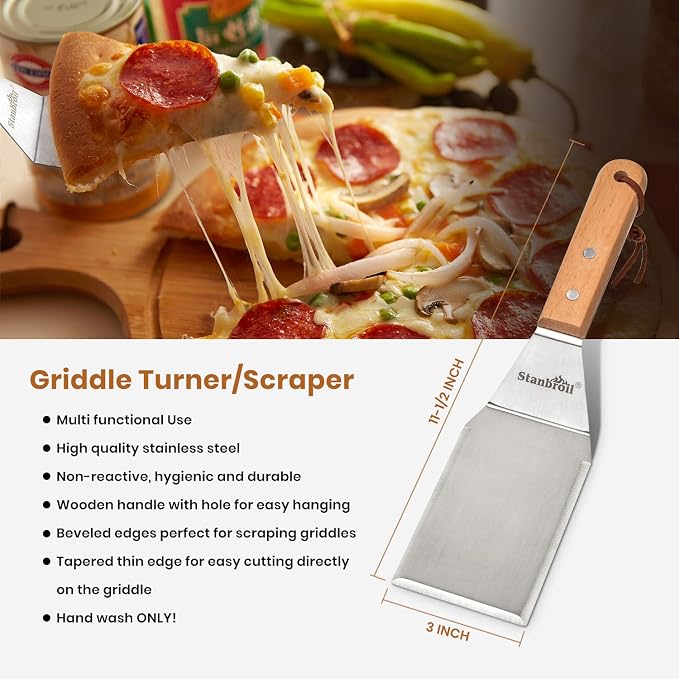 Stanbroil Large Metal Griddle Spatula Set - Image 3