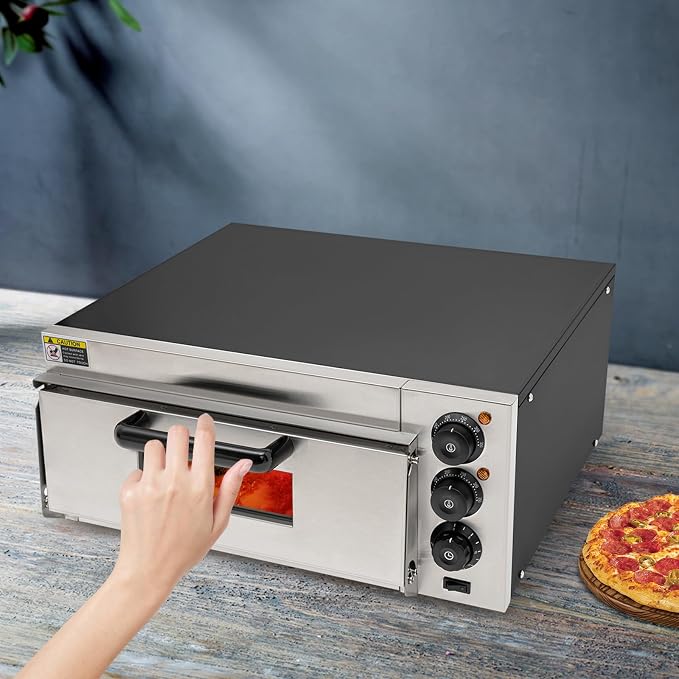20L Commercial Electric Pizza Oven Countertop Pizza Oven, Single Deck Layer - Image 5