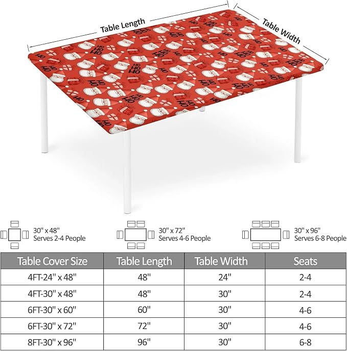 Rectangle Table Cloth Cover Waterproof Elastic Fitted Polyester Fitted - Image 5