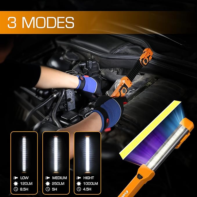 EverBrite 1000LM LED Work Light, Rechargeable Work Light - Image 4
