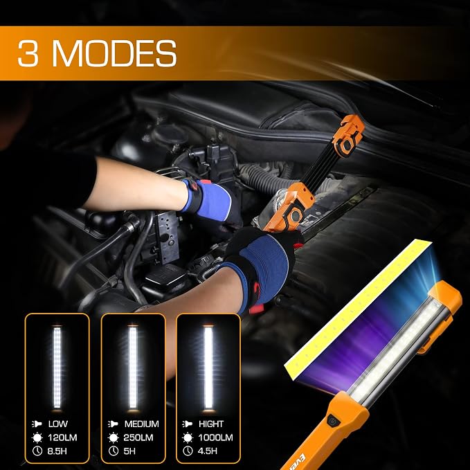 EverBrite 1000LM LED Work Light, Rechargeable Work Light - Image 3