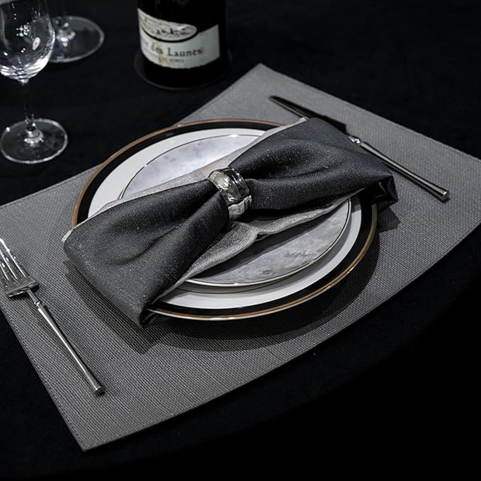 Faux Leather Waterproof Placemats Set of 4, Heat Resistant Reversible PU Place - Image 2