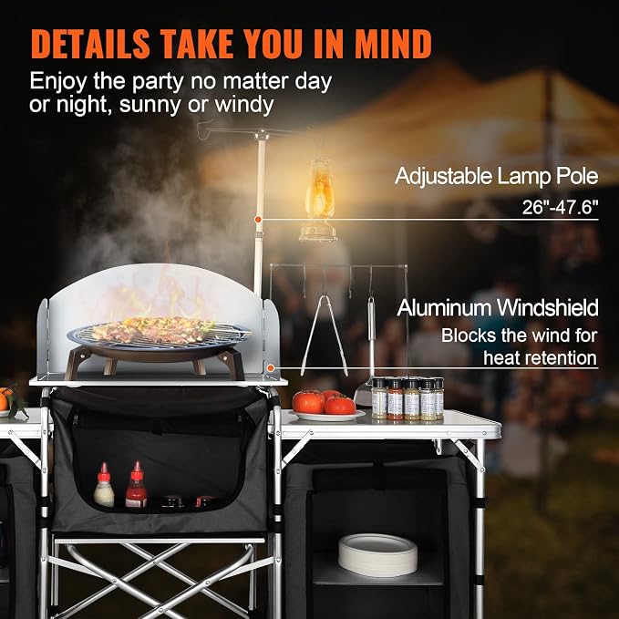 VEVOR Camping Kitchen Table, Folding Outdoor Cooking Table - Image 8