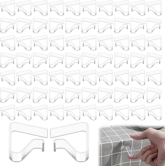72pcs Large Transparent Tablecloth Clips, PVC Windproof Table Cover Holder by Unknown