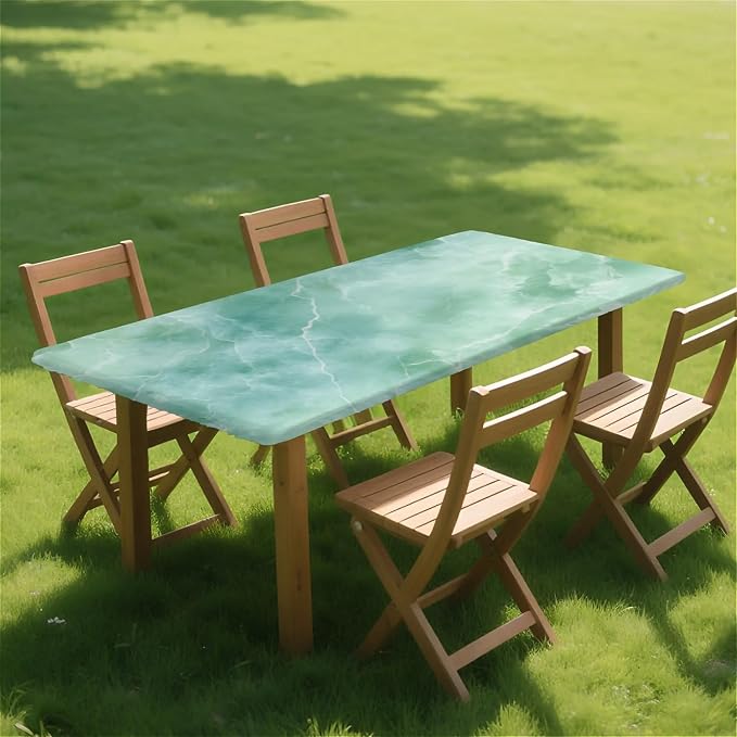 Rectangle Table Cloth Cover Waterproof Elastic Fitted Polyester Fitted - Image 8