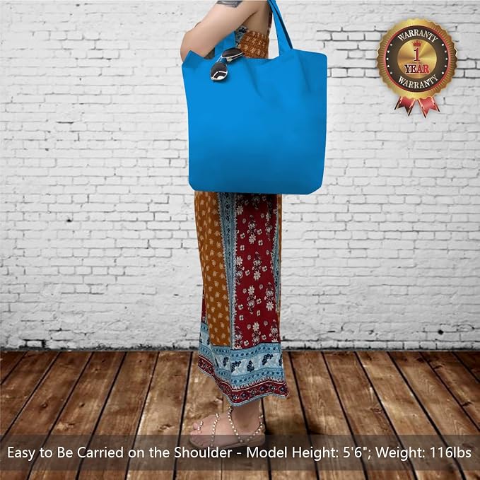 TOPDesign 1-Pack Super Strong Large 12oz Cotton Canvas Tote Bag, Reusable - Image 2