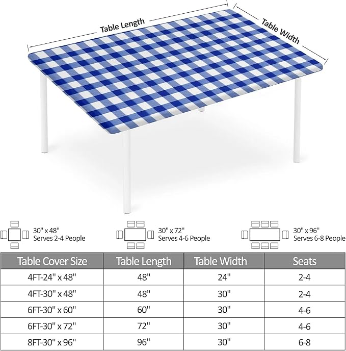 Rectangle Table Cloth Cover Waterproof Elastic Fitted Polyester Fitted - Image 2