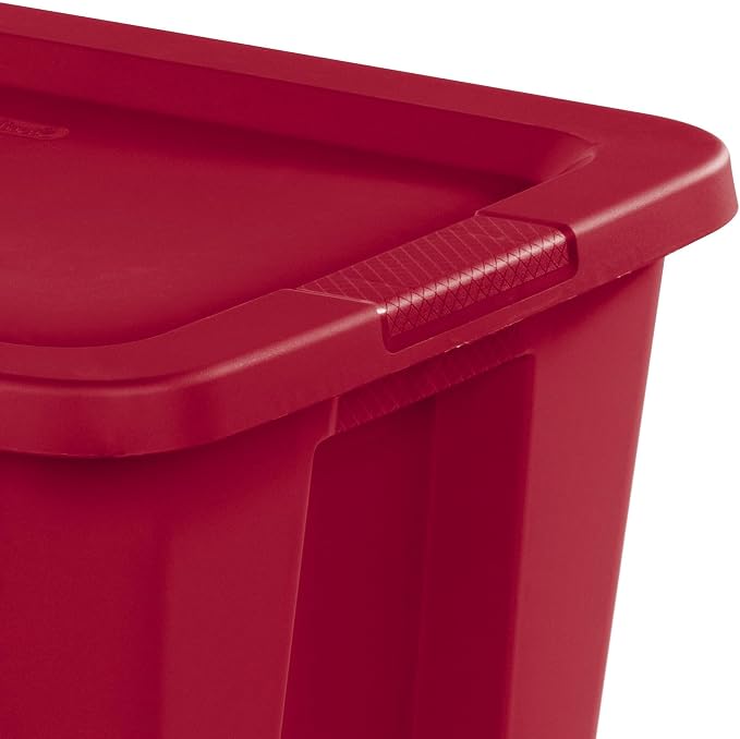 6-Pack 18 Gallon Red Plastic Storage Bins - Image 8