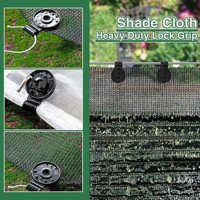 50 PCS Shade Cloth Heavy Duty Lock Grip, Shade Cloth Plastic Clips, Windproof - Image 3
