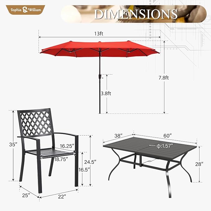 Sophia & William Patio Dining Set - Image 8