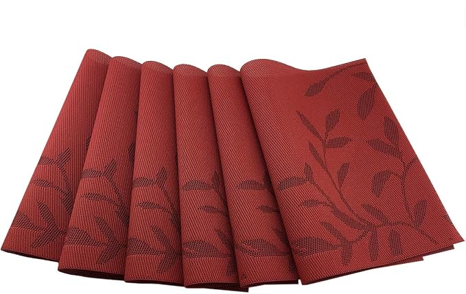 Gugrida Place Mats PVC Set of 6, Table Placemats Set of 6 PVC Table Mats - Image 2