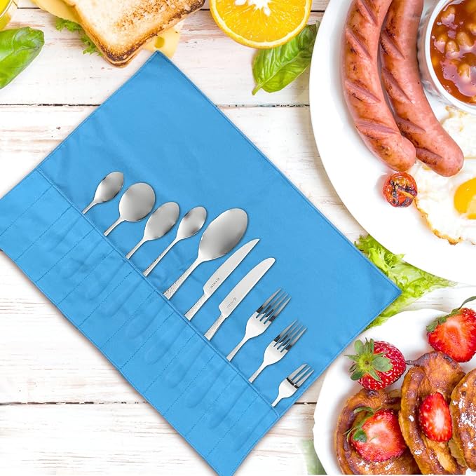 ikaufen 8/10Pcs Silver Storage Bags Anti Tarnish Flannel Protector Bags Blue - Image 7