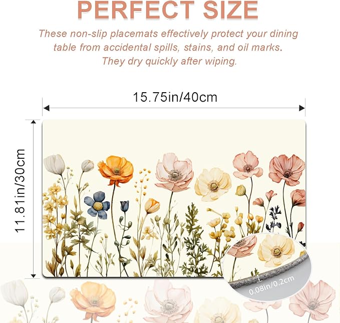 Flower Placemats Set of 4 - Image 3