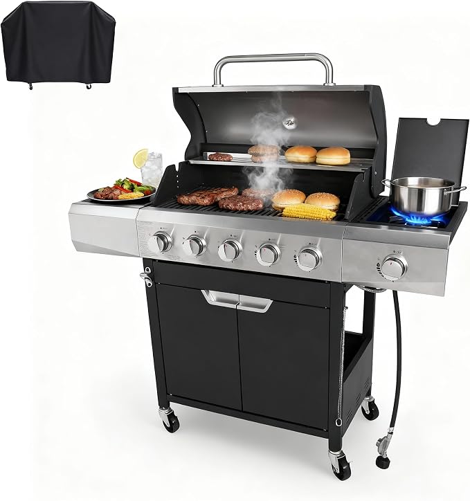 Endark Upgraded 58, 500 BTU 5-Burner Stainless Steel Propane Gas Grill – by ENDARK